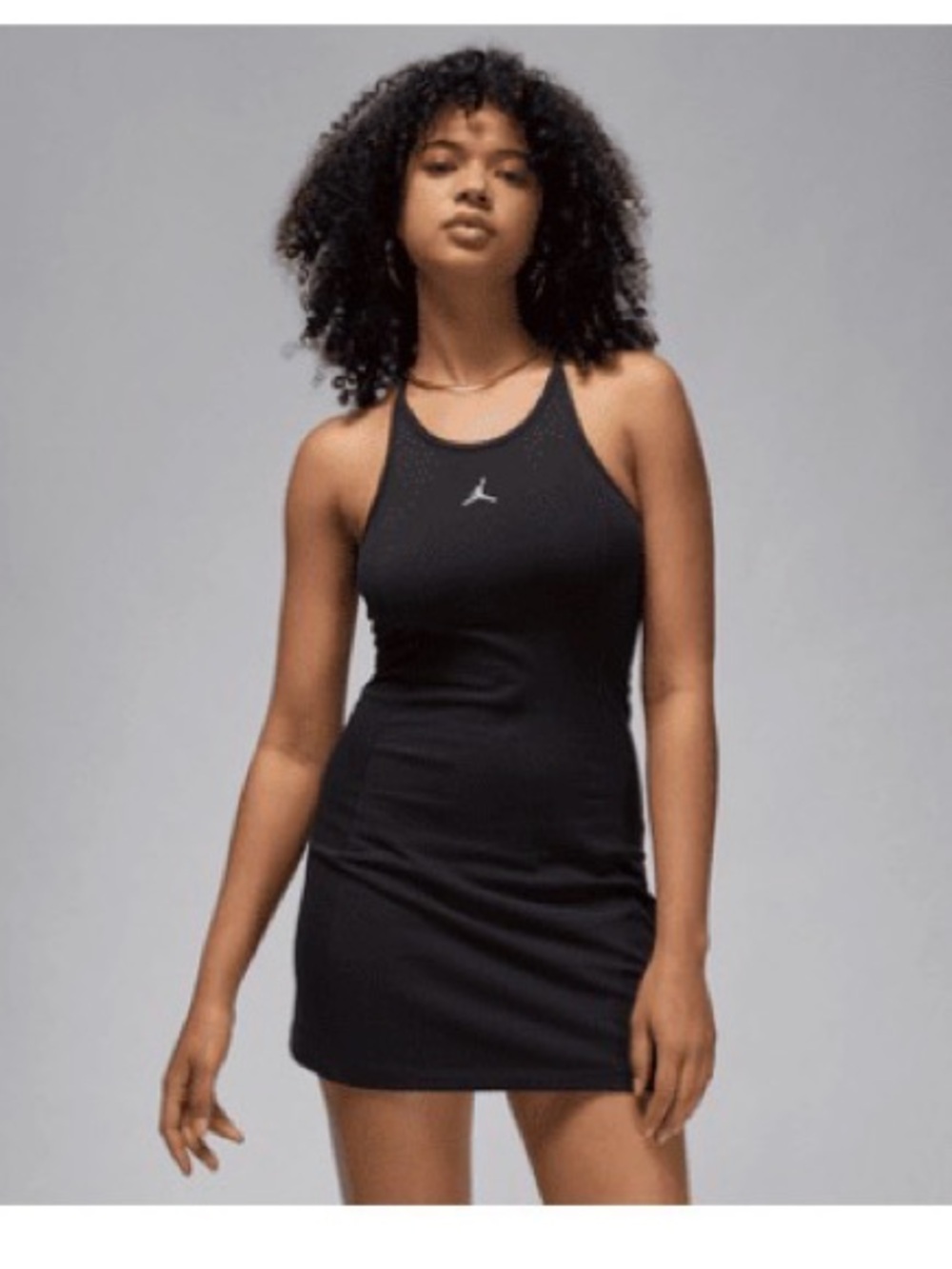Jordan Black Sleeveless Midi Dress with Jumpman Logo